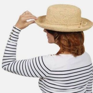 Scala Collection NWOT Women's Tan Crocheted Raffia Packable Straw Sunhat O/S